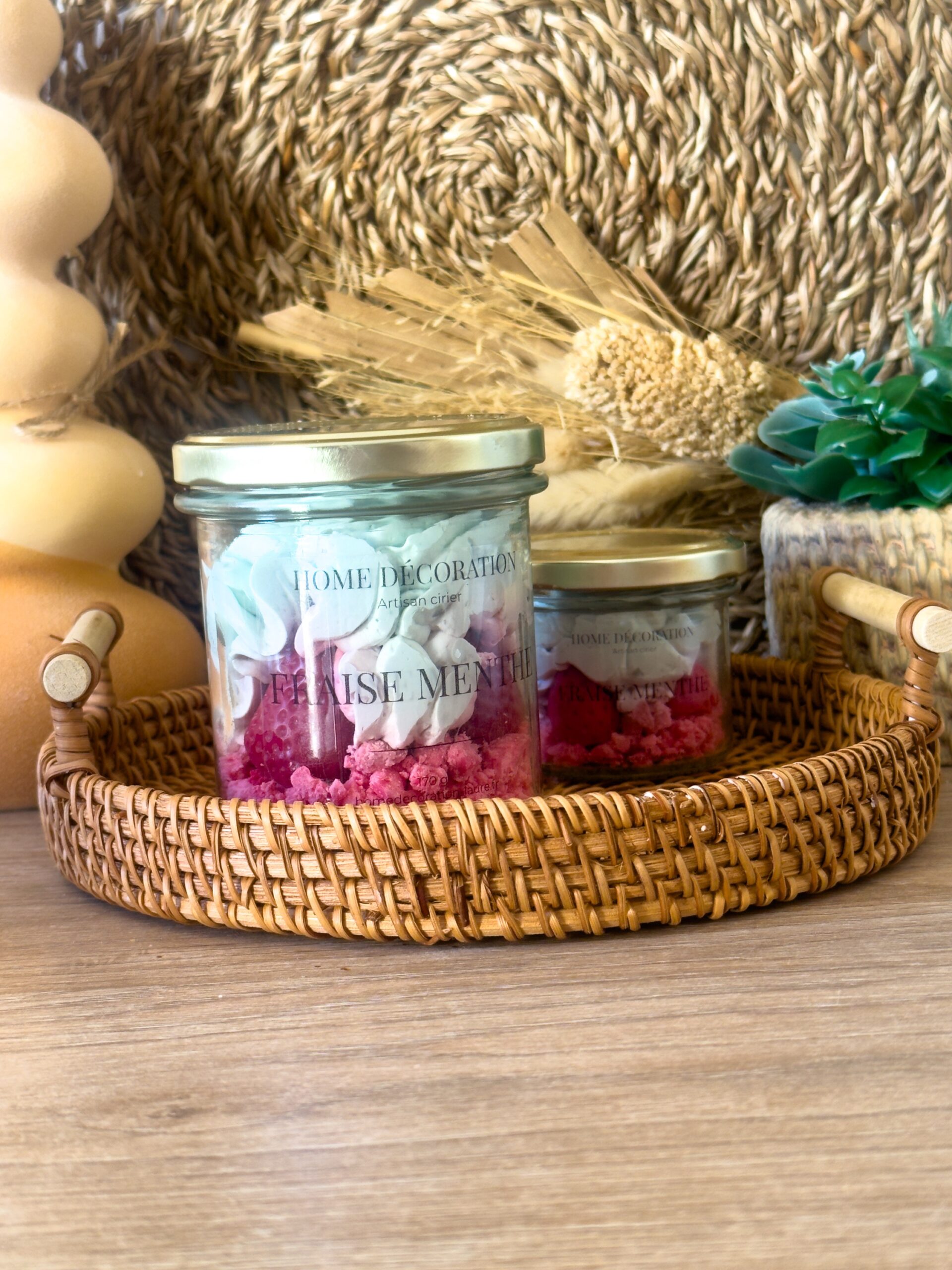 Bougie gourmande - Fraise et menthe
